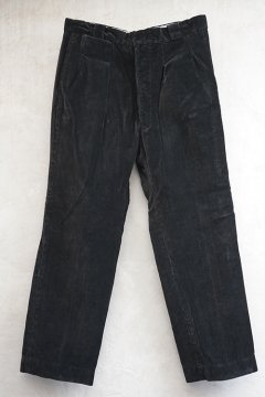 mid 20th c. black corduroy work trousers NOS