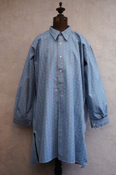 1930's-1940's blue gray striped cotton shirt NOS