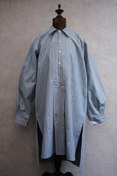 1930's-1940's blue gray striped cotton shirt