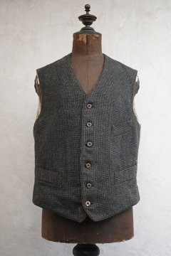 ~1930's gray checked wool gilet