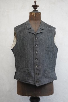 ~1930's gray stripe wool lapeled gilet
