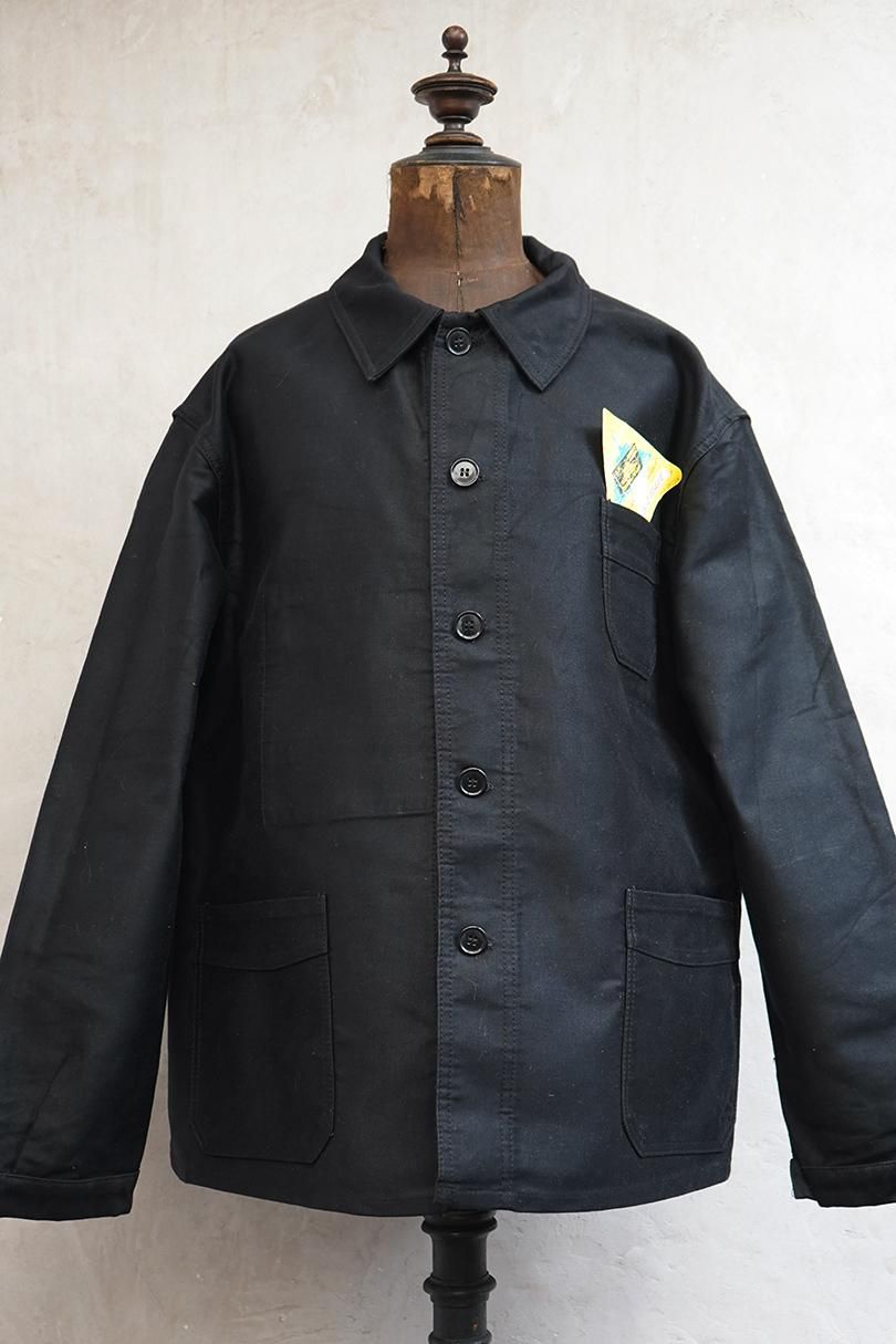 mid 20th c. black moleskin work jacket mid 20th c. black moleskin work jacket