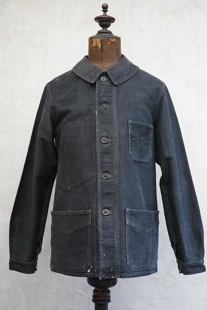 1930's-1940's black moleskin work jacket 1930's-1940's black moleskin work jacket