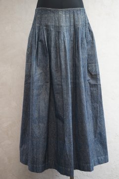early 20th c. indigo striped apron skirt