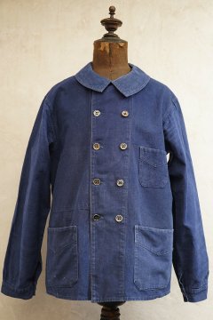 ~1940's linen cotton double breasted work jacket