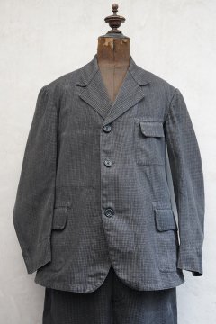 1930's gray checked cotton set up