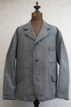 cir.1940's stripe S&P cotton lapeled work jacket