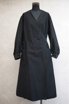 1930's-1940's black cotton wrap work coat