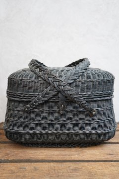 late 19th - early 20th c.black basket bag I