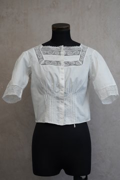 early 20th c. white cotton S/SL blouse