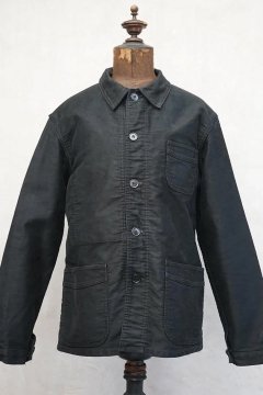 mid 20th c. black moleskin work jacket 