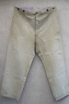 ~1930's beige striped cotton trousers