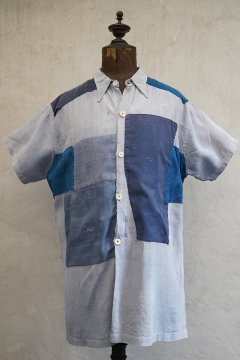 ~1940's blue patched S/SL shirt 
