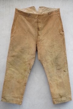 1920's-1930's striped light brown linen trousers 