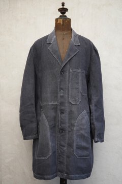 mid 20th c. black linen maquignon coat 