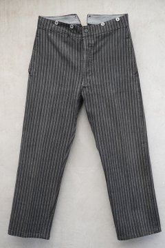 1940's striped gray cotton work trousers