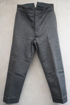 cir. 1940's striped gray pique work trousers NOS