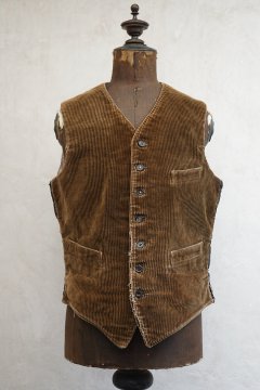 1930's brown corduroy work gilet