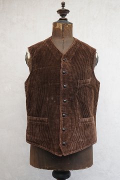 1930's brown corduroy work gilet