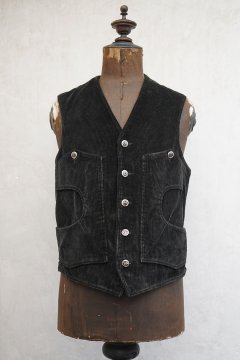 cir.1960's black cord corsican hunting gilet