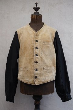 1930s beige corduroy gilet with sleeve