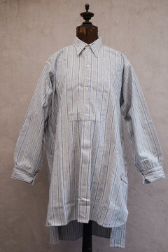 1930's-1940's gray  blue striped cotton shirt