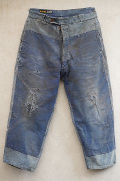 1940's patched blue moleskin work trousers 