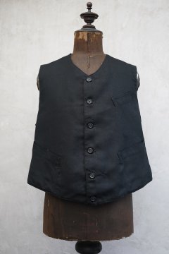 cir. early 20th c. black wool gilet