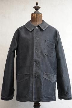 1940's black moleskin work jacket 