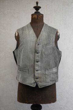 ~1940's gray straiped pique work gilet