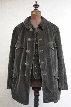 1930's dark brown cord hunting jacket and gilet 