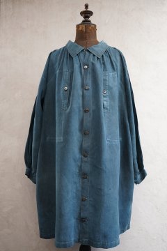 early 20th c. SALACHE indigo linen smock 