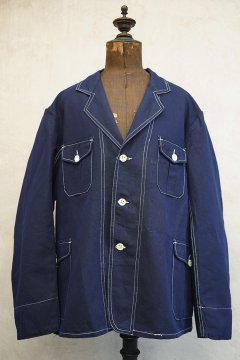 cir.1940's linen cotton 4 pockets work jacket 