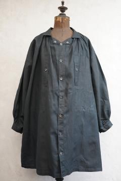 early 20th c. indigo linen open smock 