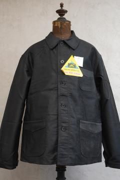 mid 20th c. black moleskin work jacket 