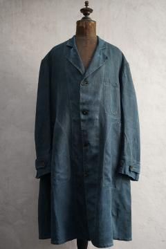 cir. 1930's indigo linen maquignon coat