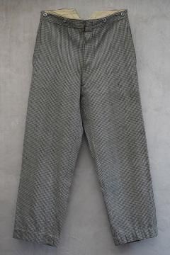 ~1930's glen checked cotton wool trousers