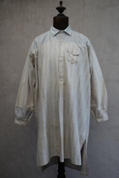 ~1930's patched striped cotton shirt with pocket