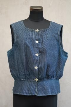 ~1930's indigo N/SL top 