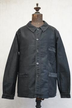mid 20th c. black moleskin work jacket