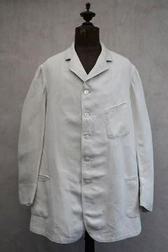 early 20th c. ecru HBT linen sack coat