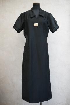 ~1940's black light moleskin S/SL wrap dress NOS