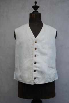 early 20th c.checked linen gilet