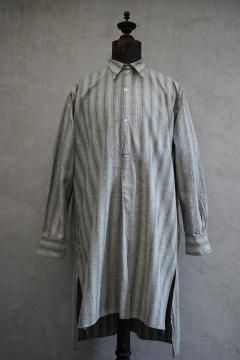 1930's-1940's beige  gray ombre striped cotton shirt