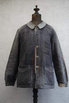 1930's-1940's black moleskin work jacket 