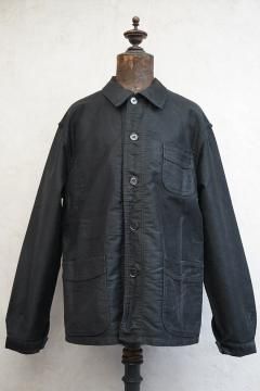 mid 20th c. black moleskin work jacket 