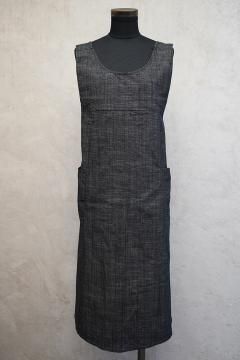 cir.1930's-1940's black chambray apron NOS