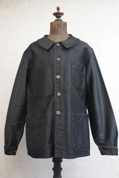 ~1940's black moleskin work jacket 