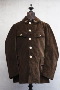 ~1930's brown cord hunting gamekeeper jacket NOS