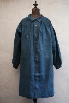 early 20th c. SALACHE indigo linen smock